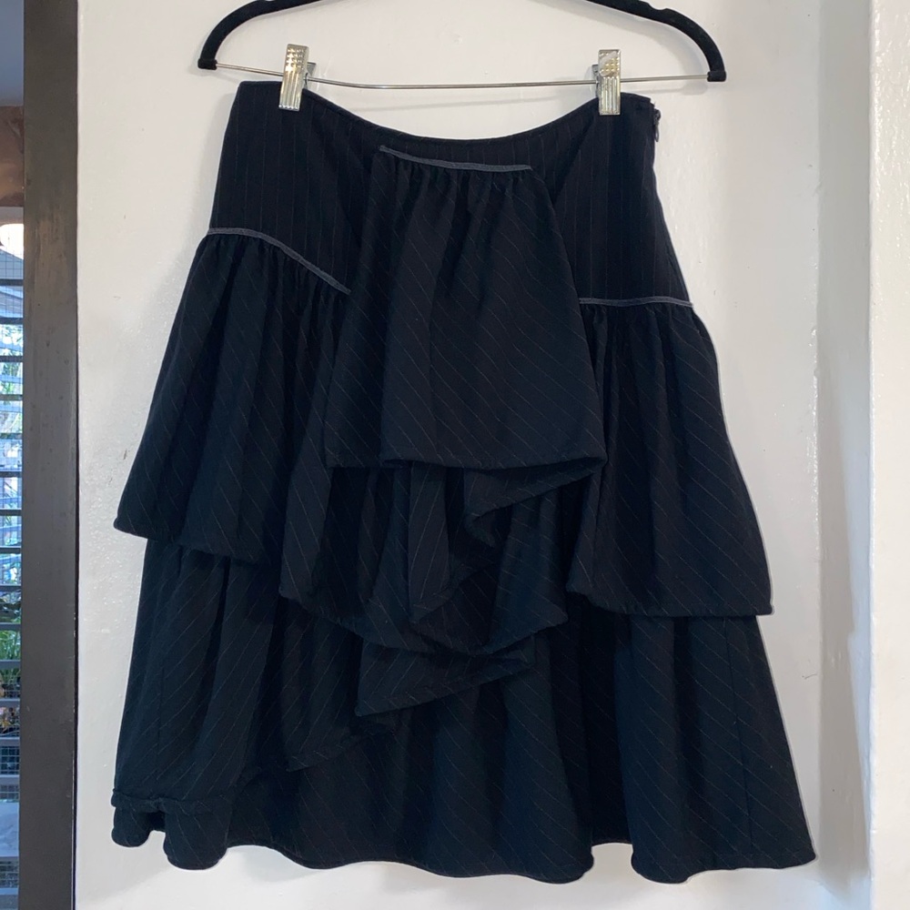 Zara Black Asymmetrical Tiered Skirt